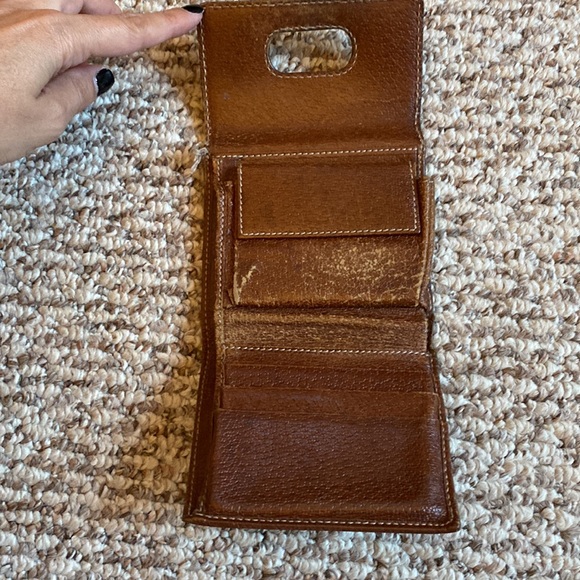 Vintage authentic brown leather and canvas bamboo Gucci wallet - Picture 3 of 11